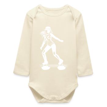 Rollschuhlaufen Zeichnung - Baby Organic Langarmbody - Natur - Vorne