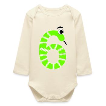 Numéro 6 Snake Kids - Body bébé manches longues biologique - écru doux - Devant