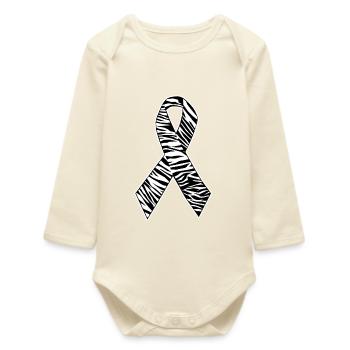 Zebra Print Bewusstseinsband - Baby Organic Langarmbody - Natur - Vorne