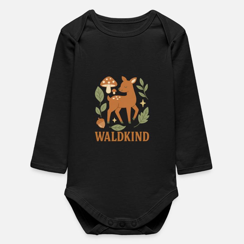 Waldkind - Baby Organic Langarmbody - Schwarz