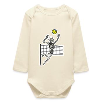Squelette de volley-ball Spike - Body bébé manches longues biologique - écru doux - Devant