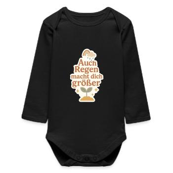 Boho Regenprint – Kinderkleidung & Geschenkartikel - Baby Organic Langarmbody - Schwarz - Vorne