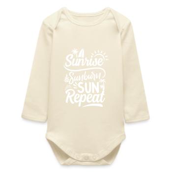Motif de lever de soleil avec répétition - Body bébé manches longues biologique - écru doux - Devant
