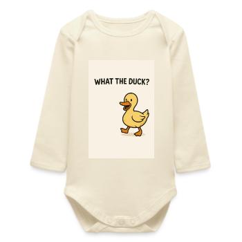 What the Duck – Canard ludique - Body bébé manches longues biologique - écru doux - Devant