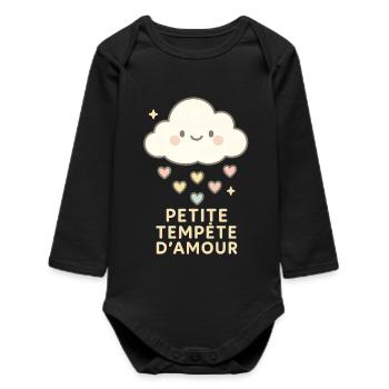 Little Storm of Love - Baby Organic Long-Sleeved Bodysuit - black - Front