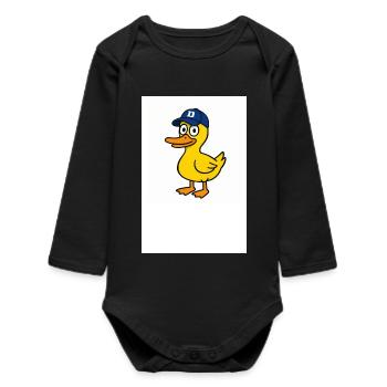 Ente mit D-Kappe - Baby Organic Langarmbody - Schwarz - Vorne
