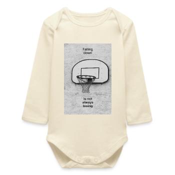 Falling Down Is Not Always Losing – Poster - Baby Organic Langarmbody - Natur - Vorne