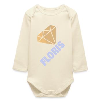 Gift for Floris - Baby Organic Long-Sleeved Bodysuit - soft Ecru - Front