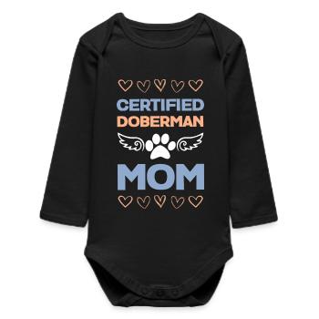 Maman Doberman certifiée - Body bébé manches longues biologique - noir - Devant