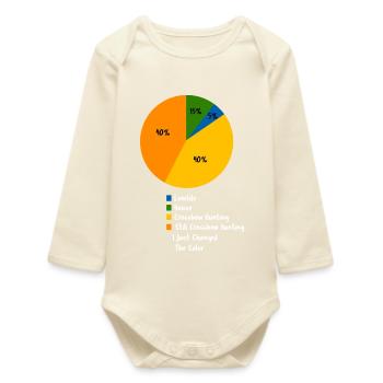Funny Crossbow Hunting Pie Chart Hunter Gift - Baby Organic Long-Sleeved Bodysuit - soft Ecru - Front