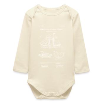 Plan de projet de navire à voile breveté - Body bébé manches longues biologique - écru doux - Devant