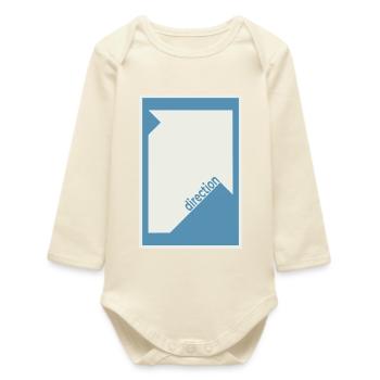 Affiche de mise en scène bleu – Minimaliste moderne - Body bébé manches longues biologique - écru doux - Devant