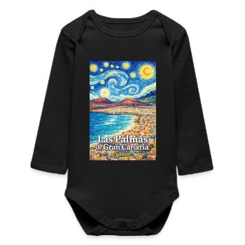 Las Palmas de Gran Canaria Spain - Baby Organic Long-Sleeved Bodysuit - black - Front