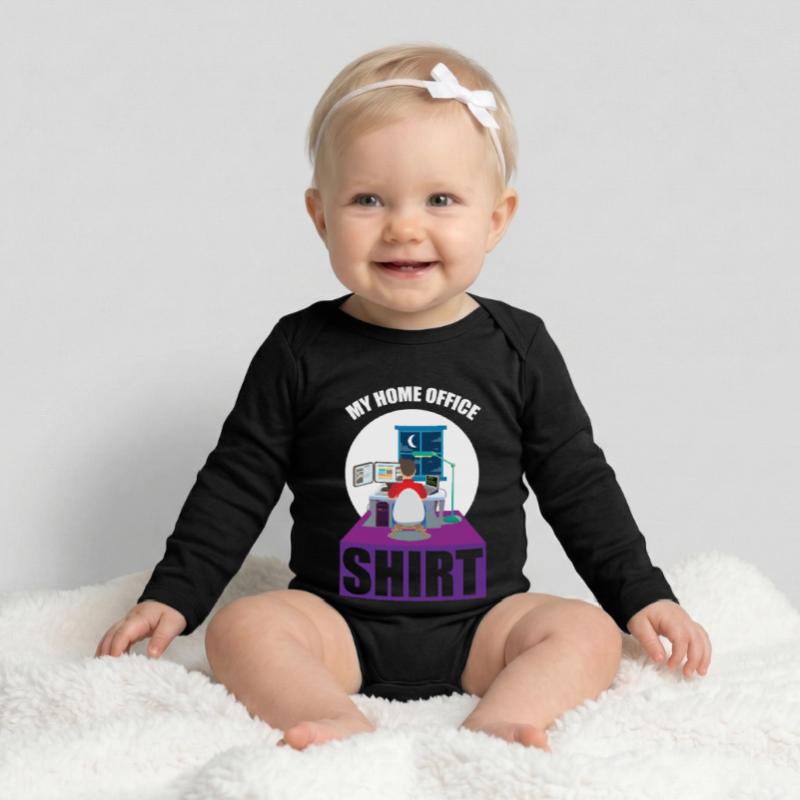Night Shift Coder Programmer Desk Graphic Baby Organic Langarmbody