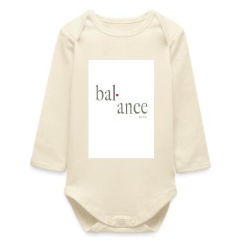 Balance typography design with phonetic transcription - Baby Organic Long-Sleeved Bodysuit - soft Ecru - Front