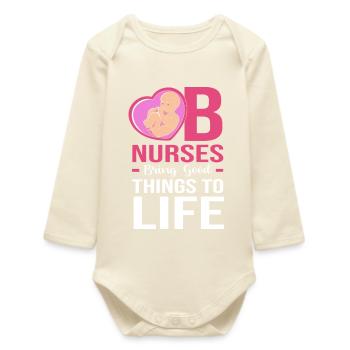 Hôpital de grossesse infirmier - Body bébé manches longues biologique - écru doux - Devant