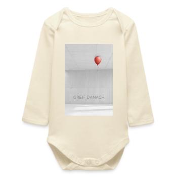 Reach for it Saying Motivation Success Goal - Baby Organic Long-Sleeved Bodysuit - soft Ecru - Front