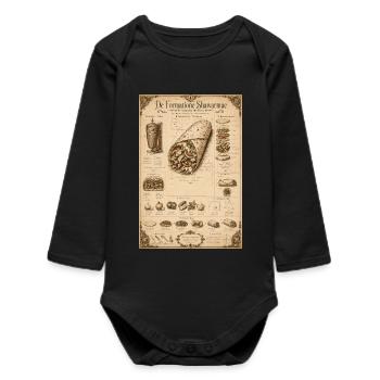 Vintage Shawarma Blueprint - Baby Organic Long-Sleeved Bodysuit - black - Front