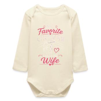 Proud wife of an electrician electricity - Baby Organic Long-Sleeved Bodysuit - soft Ecru - Front