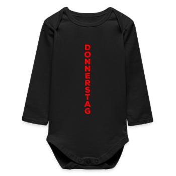 Jeudi - rouge - Body bébé manches longues biologique - noir - Devant