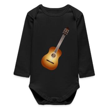 schöne Akustikgitarre in warmen Farbtönen - Baby Organic Langarmbody - Schwarz - Vorne