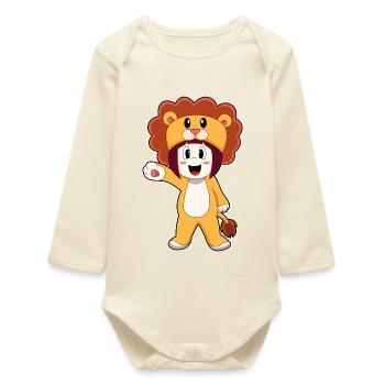 Leo Girl Costume - Baby Organic Long-Sleeved Bodysuit - soft Ecru - Front