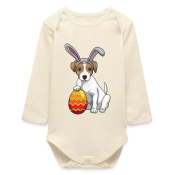 Oreilles de lapin de Pâques de chien - Body bébé manches longues biologique - écru doux - Devant
