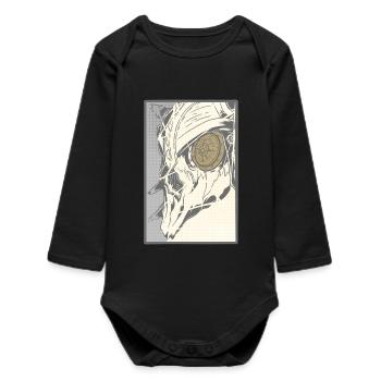 Crâne steampunk avec œil d’horloge - Body bébé manches longues biologique - noir - Devant
