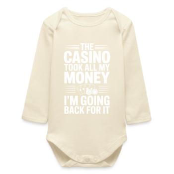 Le casino m’a pris tout mon argent, je vais le récupérer - Body bébé manches longues biologique - écru doux - Devant