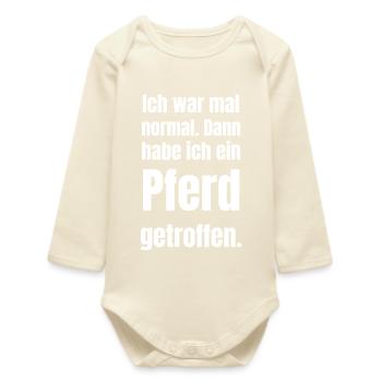 Normality hit by horse - Baby Organic Long-Sleeved Bodysuit - soft Ecru - Front