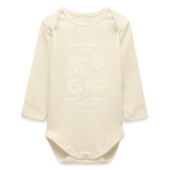 Plan de brevet pour téléphone à cadran - Body bébé manches longues biologique - écru doux - Devant