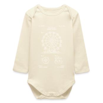 Blueprint Ferris Wheel Sketch - Baby Organic Long-Sleeved Bodysuit - soft Ecru - Front