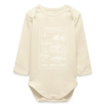 Stockholmer Stadtblaupause - Baby Organic Langarmbody - Natur - Vorne