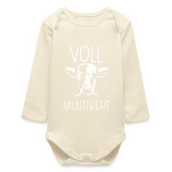 Voll Muhtiviert - Baby Organic Langarmbody - Natur - Vorne