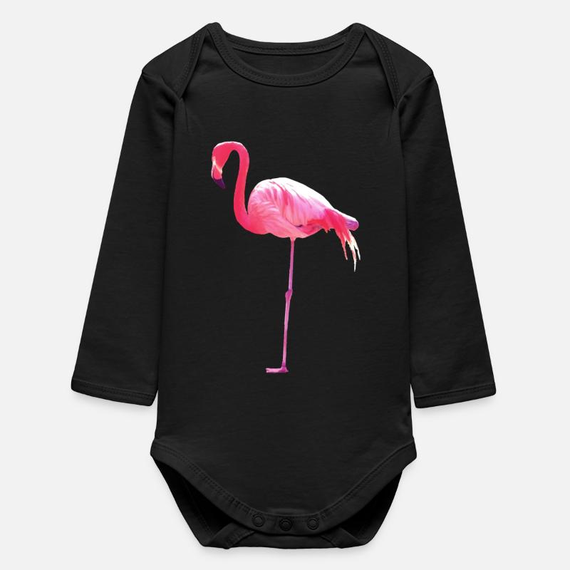 flamingo - Baby Organic Langarmbody - Schwarz