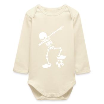 Dab dabbing skeleton Netherlands orange European Football World Cup - Baby Organic Long-Sleeved Bodysuit - soft Ecru - Front