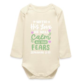 Christlicher Bibelvers - Baby Organic Langarmbody - Natur - Vorne