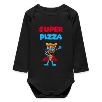 Great pizza - Baby Organic Long-Sleeved Bodysuit - black - Front