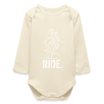 Superbike Supersport Motorcycle Biker Racing ride - Baby Organic Long-Sleeved Bodysuit - soft Ecru - Front