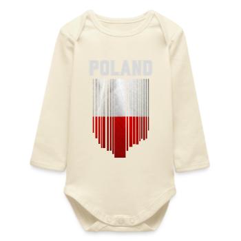 Drapeau de la Pologne, fierté polonaise - Body bébé manches longues biologique - écru doux - Devant