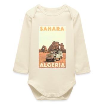 4x4 Fahrzeug in der Sahara - Baby Organic Langarmbody - Natur - Vorne