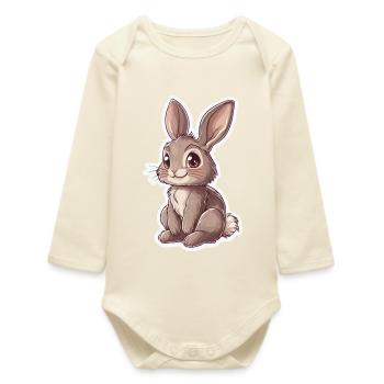 Hare - Baby Organic Long-Sleeved Bodysuit - soft Ecru - Front