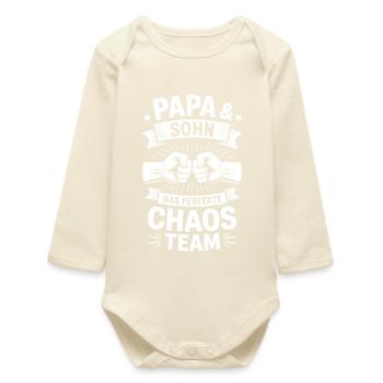 Papa & Sohn Chaos Team - Baby Organic Long-Sleeved Bodysuit - soft Ecru - Front