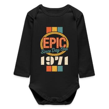 Legendary since 1971 - Baby Organic Long-Sleeved Bodysuit - black - Front