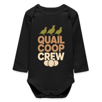 Wachtelhalter Wachtelbauer Hinterhofwachtel - Baby Organic Langarmbody - Schwarz - Vorne