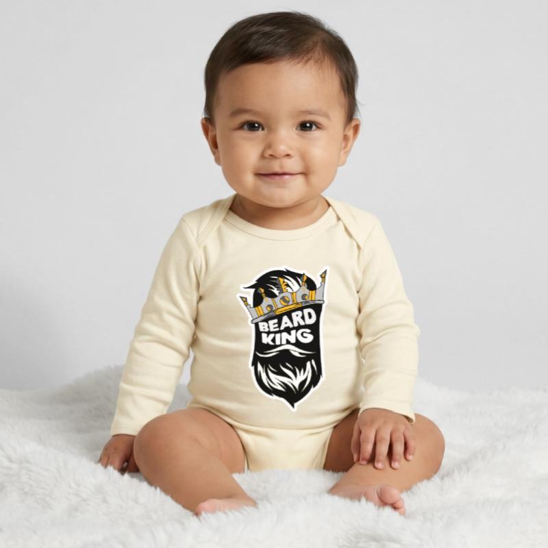 Bart Männlichkeit Statement Bartfrisur Bartträger Baby Organic Langarmbody