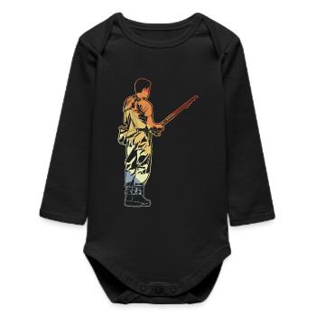 Pêcheur vintage - Body bébé manches longues biologique - noir - Devant