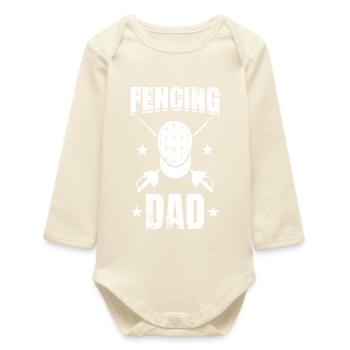 Fencing Daddy - Baby Organic Long-Sleeved Bodysuit - soft Ecru - Front