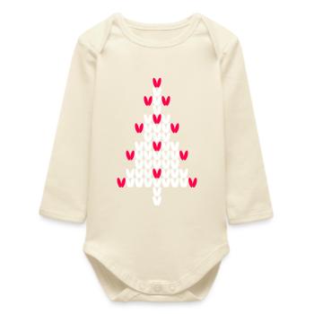 Weihnachtsbaum Vektor Tanne Strick Ugly Christmas - Baby Organic Langarmbody - Natur - Vorne