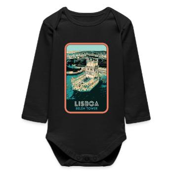 Tour of Belém in Portugal: Marine View - Baby Organic Long-Sleeved Bodysuit - black - Front